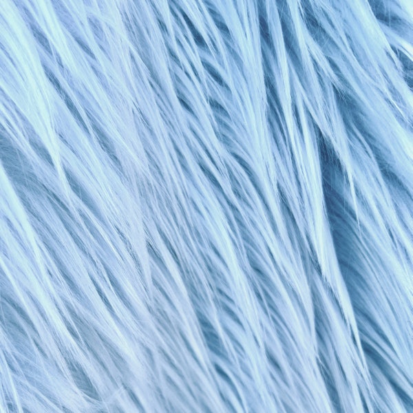 Anika LIGHT BLUE Soft 4"Long Pile Faux Fur Fabric pour Fursuit, Costume de Cosplay, Accessoire Photo, Garniture, Oreiller Jetable, Artisanat - 50050