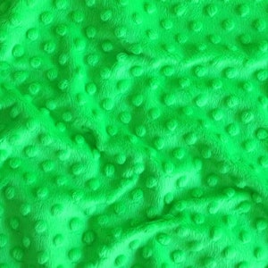Alison LIME GREEN Embossed Dimple Dots Soft Velvety Minky Fabric for Blankets, Baby Accessories, Pillows, Stuffed Toys, Costume, Crafts