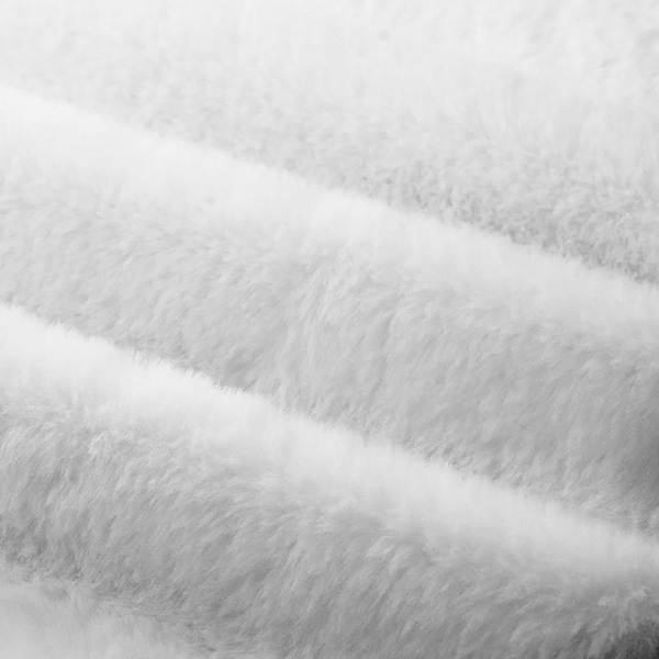 Mischa WHITE Ultra Soft Minky Rabbit Bunny 0.5" Pile Faux Fur Fabric for Fursuit, Cosplay Costume, Photo Prop, Throw Pillow, Crafts