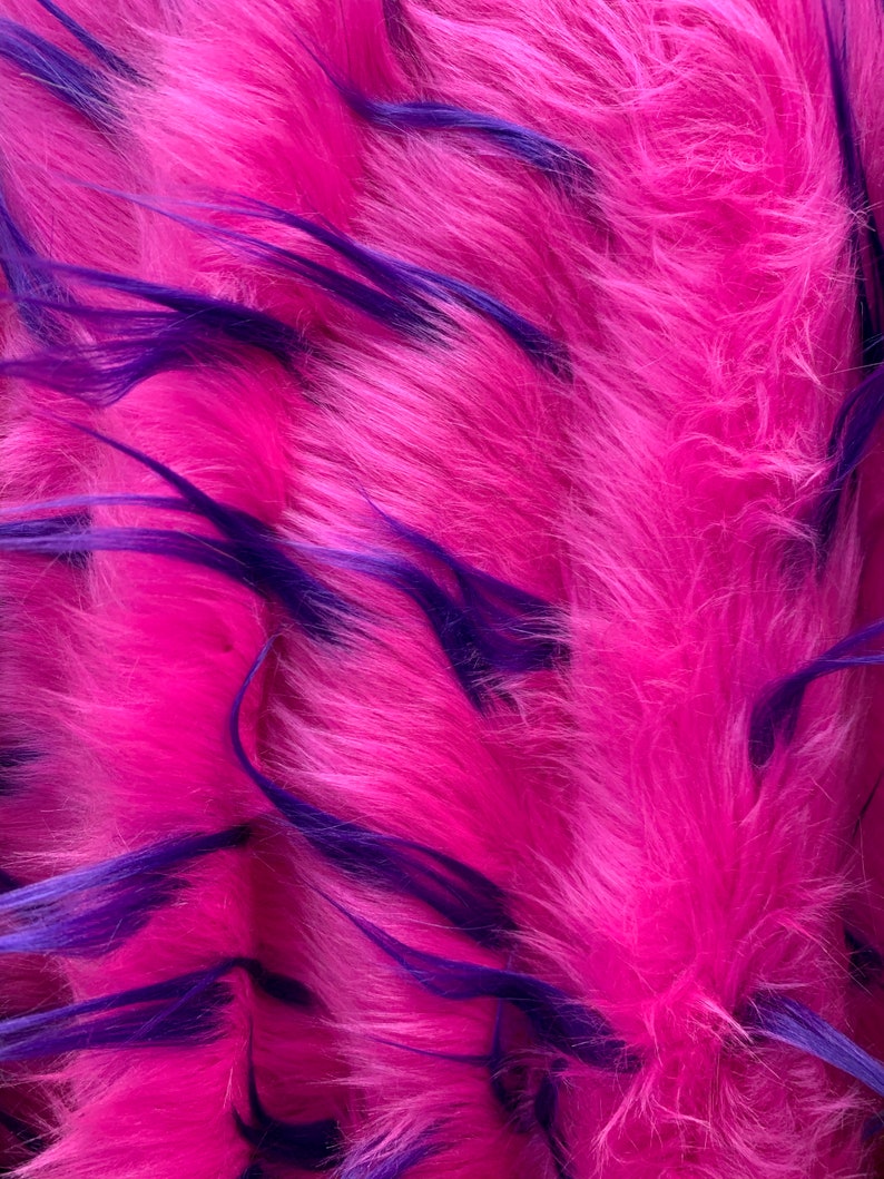Polly HOT PINK PURPLE Spike Shaggy Soft Faux Fur Fabric for | Etsy