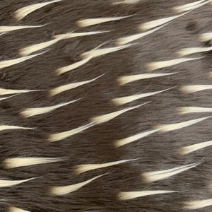 Polly BROWN CREAM Spike Shaggy Soft Faux Fur Fabric for Fursuit, Cosplay Costume, Photo Prop, Trim, Throw Pillow, Crafts