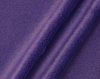 Lara PURPLE Solid Smooth Minky Fabric for Quilting, Blankets, Baby & Pet Accessories, Throws, Clothes, Stuffed Toys, Costume, Crafts