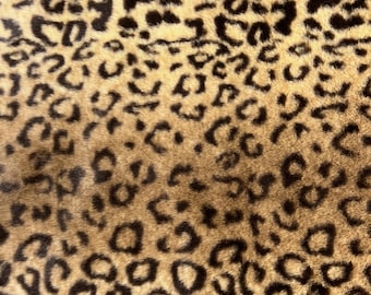 Mischa LEOPARD Print Ultra Soft Minky Rabbit Bunny 0.5" Pile Faux Fur Fabric for Fur suit, Cosplay Costume, Photo Prop, Toss Pillow, etc