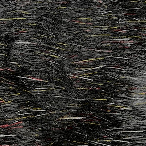 Amy BLACK 3 Color Tinsels Glitter Shaggy Soft Faux Fur Fabric for Fursuit, Cosplay Costume, Photo Prop, Trim, Throw Pillow, Crafts