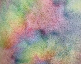 Czarina TIE DYE Ultra Soft Minky Rabbit Short Pile Faux Fur Fabric for Fursuit, Cosplay Costume, Photo Prop, Trim, Throw Pillow, Crafts