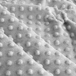 Alison GREY Embossed Dimple Dots Soft Velvety Minky Fabric for Blankets, Clothes, Baby Accessories, Pillows, Stuffed Toys, Costume, Crafts
