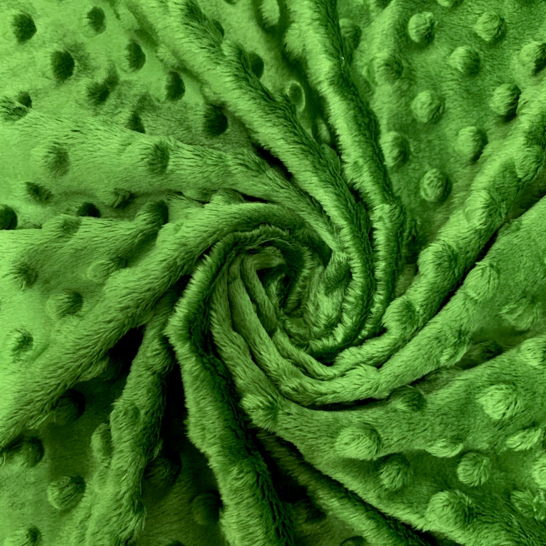 Alison FOREST GREEN Embossed Dimple Dots Soft Velvety Minky Fabric for ...