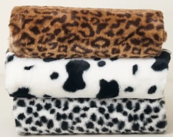 Mischa DIERENPRINTS Ultrazacht Minky Rabbit Bunny 0,5" stapel namaakbontstof voor fursuit, cosplaykostuum, fotorekwisiet, sierkussen, ambachten