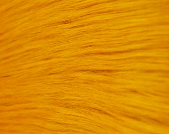 Anika YELLOW GOLD Soft 4" Long Pile Faux Fur Fabric for Fursuit, Cosplay Costume, Photo Prop, Trim, Throw Pillow, Crafts - 50050
