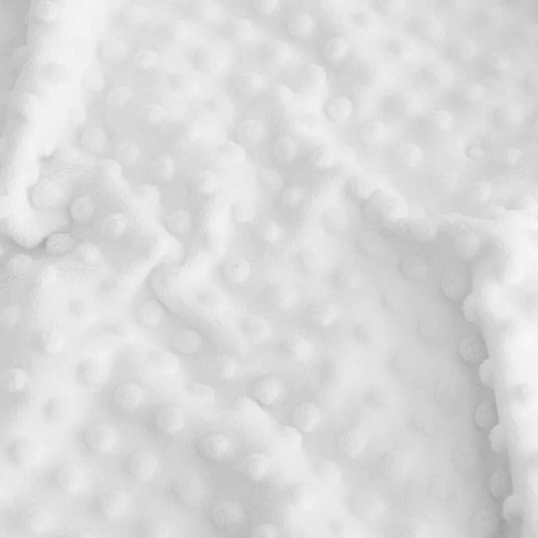 Alison WHITE Embossed Dimple Dots Soft Velvety Minky Fabric for ...