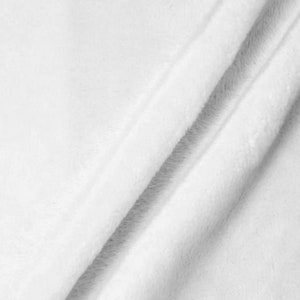 Lara WHITE Solid Smooth Minky Fabric for Quilting, Blankets, Baby & Pet Accessories, Pillows, Throws, Clothes, Stuffed Toys, Costume, Crafts