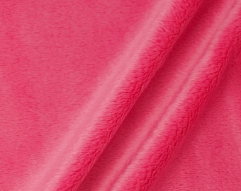 Lara HOT PINK Solid Smooth Minky Fabric for Quilting, Blankets, Baby & Pet Accessories, Throws, Clothes, Stuffed Toys, Costume, Crafts