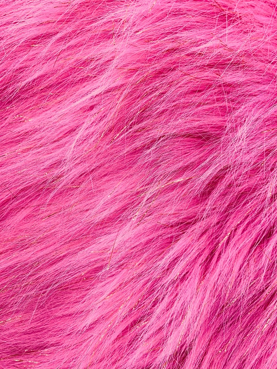 Tissu Fausse Fourrure Rose - 45x25 Cm - Pour Cosplay, Déco, Costumes, Peluche DIY