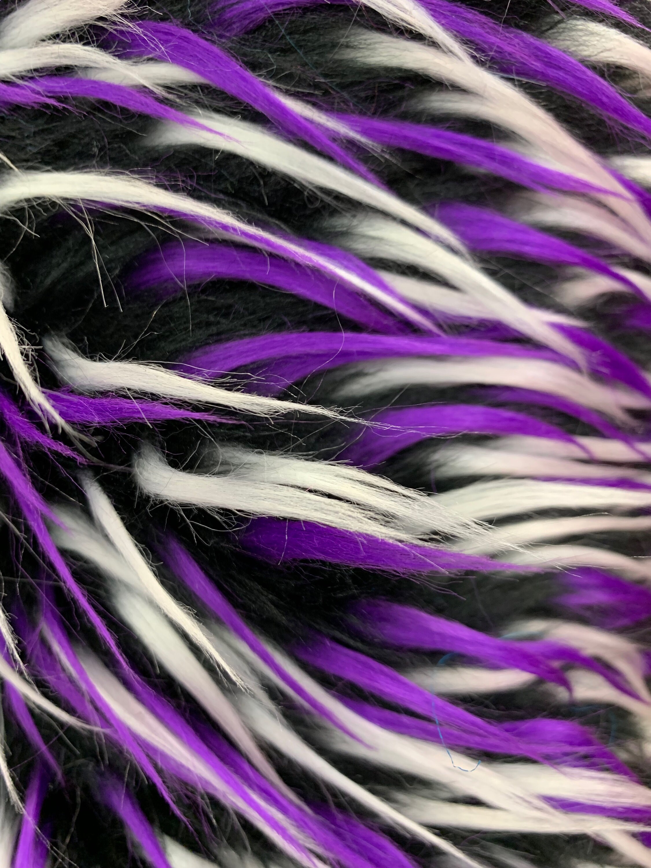Polly BLACK WHITE PURPLE Spike Shaggy Soft Faux Fur Fabric for Fursuit,  Cosplay Costume, Photo Prop, Trim, Throw Pillow, Crafts -  Australia