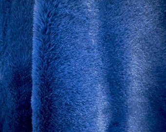 Czarina DARK ROYAL BLUE Ultra Soft Minky Rabbit Short Pile Faux Fur Fabric for Fursuit, Cosplay Costume, Photo Prop, Throw Pillow, Crafts