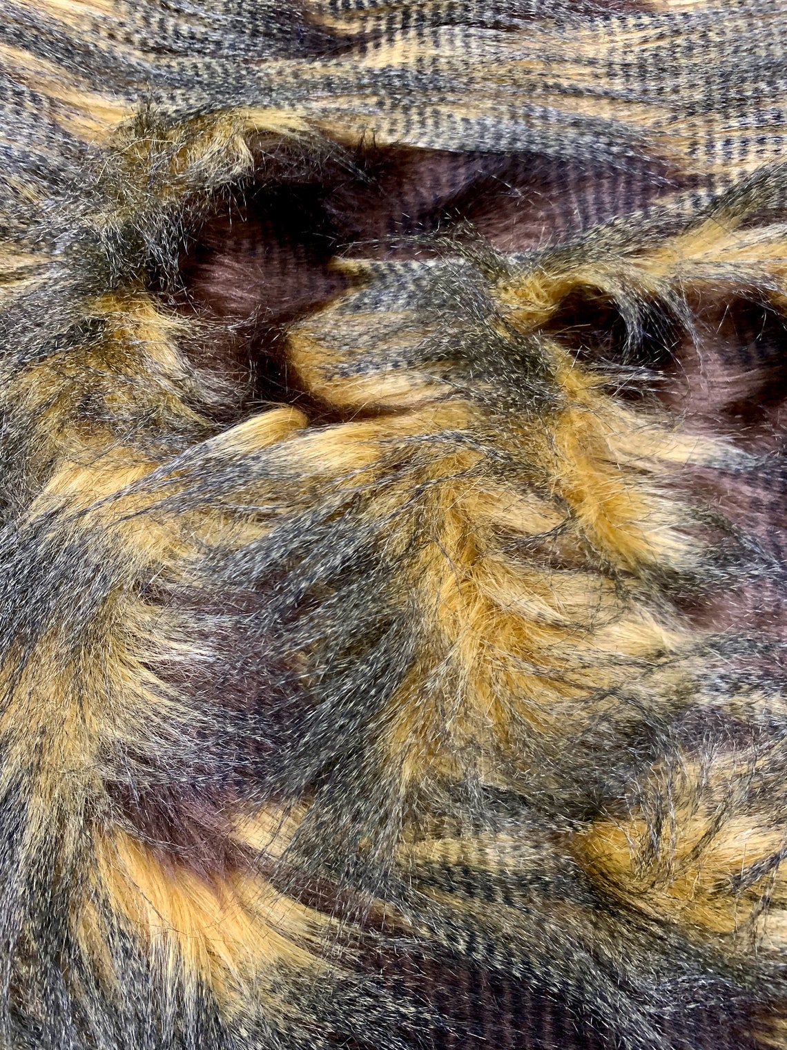 Ellie DARK CAMEL/BROWN Feather Shaggy Soft Faux Fur Fabric for | Etsy