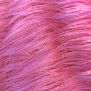 Anika PINK Weicher 3-Zoll Langflor Kunstpelz Stoff für Fursuit, Cosplay Kostüm, Photo Prop, Zierde, Dekokissen, Basteln - 50050
