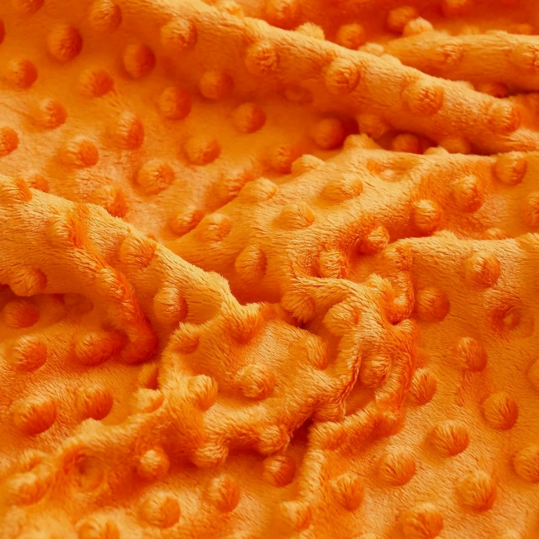 Alison ORANGE Embossed Dimple Dots Soft Velvety Minky Fabric for ...