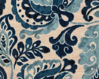 Izzy Floral Blue Polyester Fabric by the Yard for Outdoor Upholstery, Home Decor, Costumes, Crafts