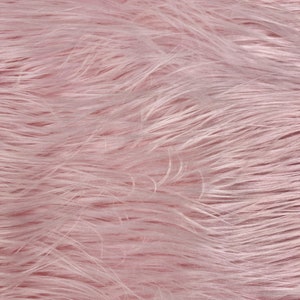Anika BABY PINK Soft 4&quot; Long Pile Faux Fur Fabric for Fursuit, Cosplay Costume, Photo Prop, Trim, Throw Pillow, Crafts - 50050