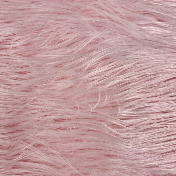 Anika BABY PINK Soft 4" Long Pile Faux Fur Fabric for Fursuit, Cosplay Costume, Photo Prop, Trim, Throw Pillow, Crafts - 50050