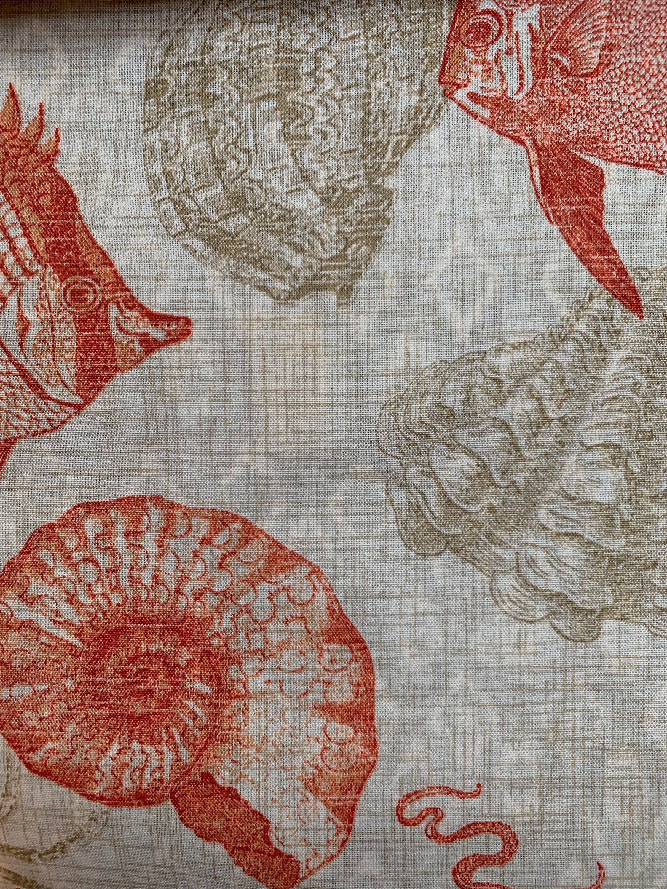 outdoor fabric by the yard on Izzy Fishes And Shells Polyester Fabric By The Yard For Outdoor Upholstery Home Decor Costumes Crafts