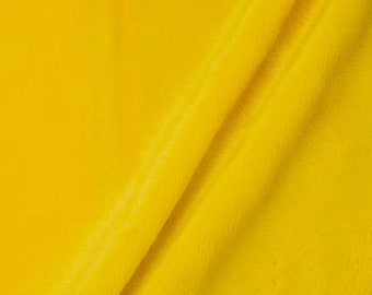 Lara YELLOW Solid Smooth Minky Fabric for Quilting, Blankets, Baby & Pet Accessories, Throws, Clothes, Stuffed Toys, Costume, Crafts