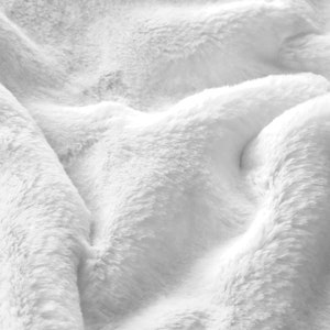 Anastasia WHITE Ultra Soft Minky Rabbit Bunny 0.3&quot; Pile Faux Fur Fabric for Fursuit, Cosplay Costume, Photo Prop, Throw Pillow, Crafts