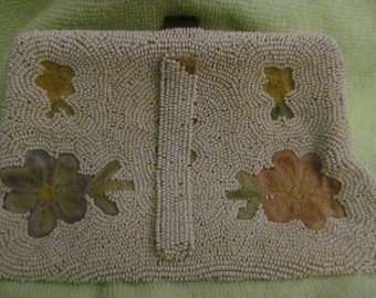 CLOSEOUT SALE! Antique Beaded Embroidered Clutch Purse Hand Made in Belgium