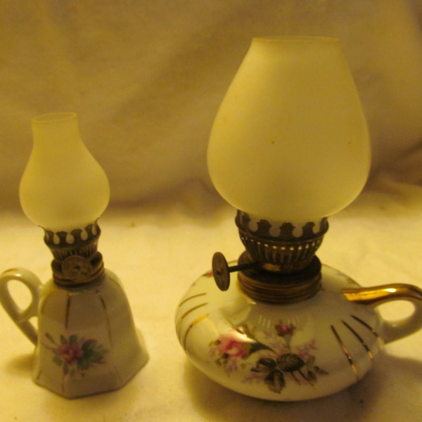CLOSEOUT SALE 2 Vintage Miniature Hurricane Lanterns