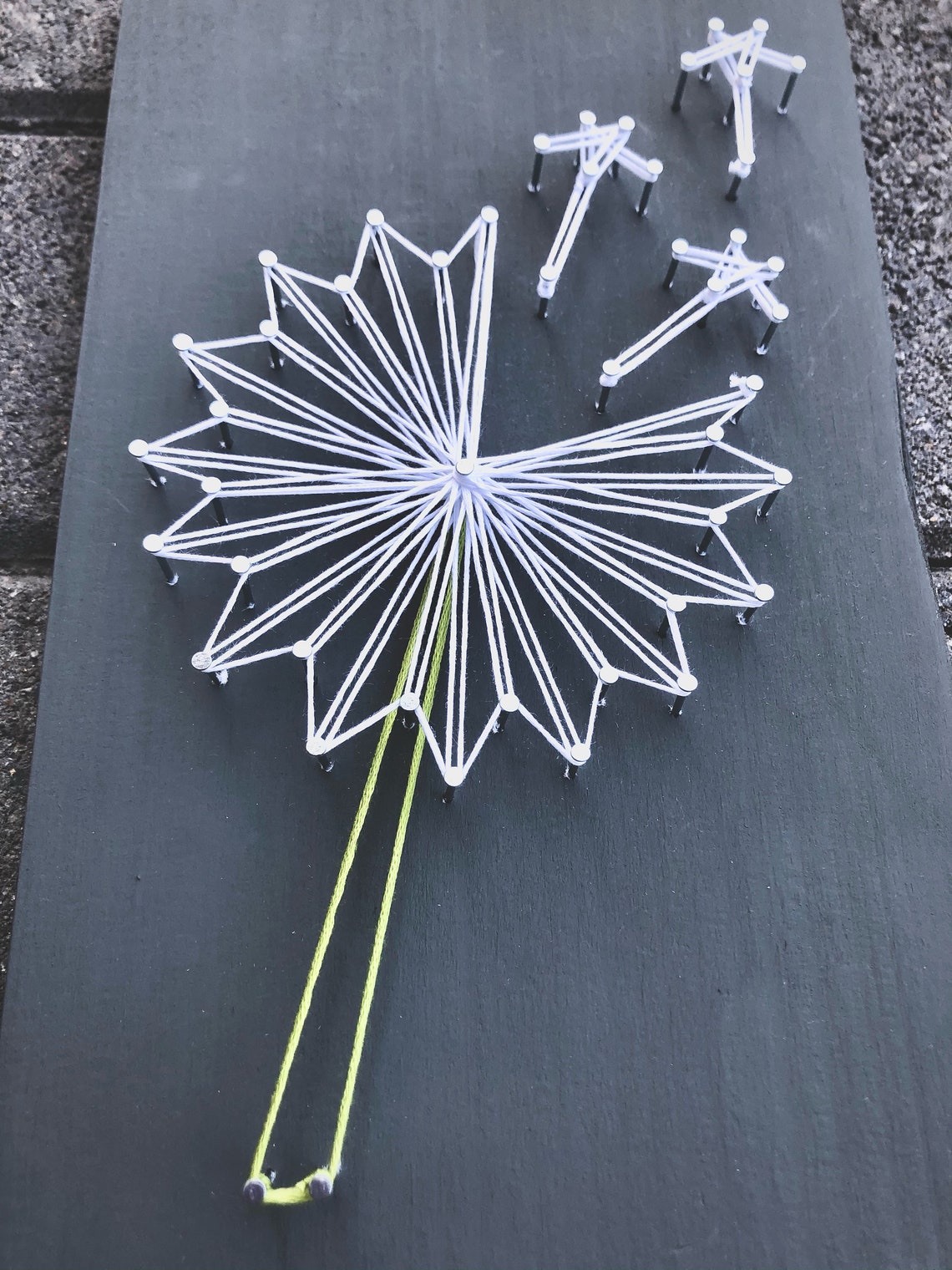 Dandelion String Art Bohemian Decor Handmade Wall Art Etsy