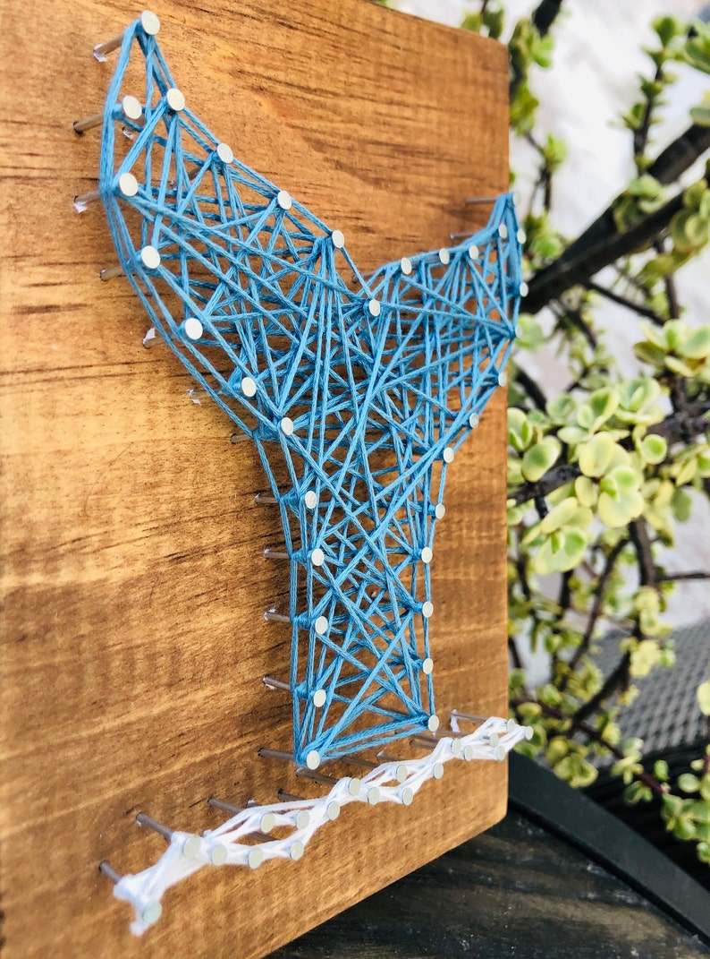 Whale Tail String Art Handmade Decor Rustic Wall Art Etsy