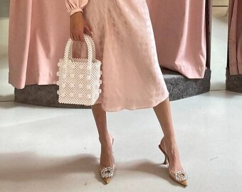 Shrimps bag, Tote bag for woman,Aesthetic tote bag, Ivory evening bag,Wedding tote bag,Best friend gift box,Luxury handbag, Luxury gift box