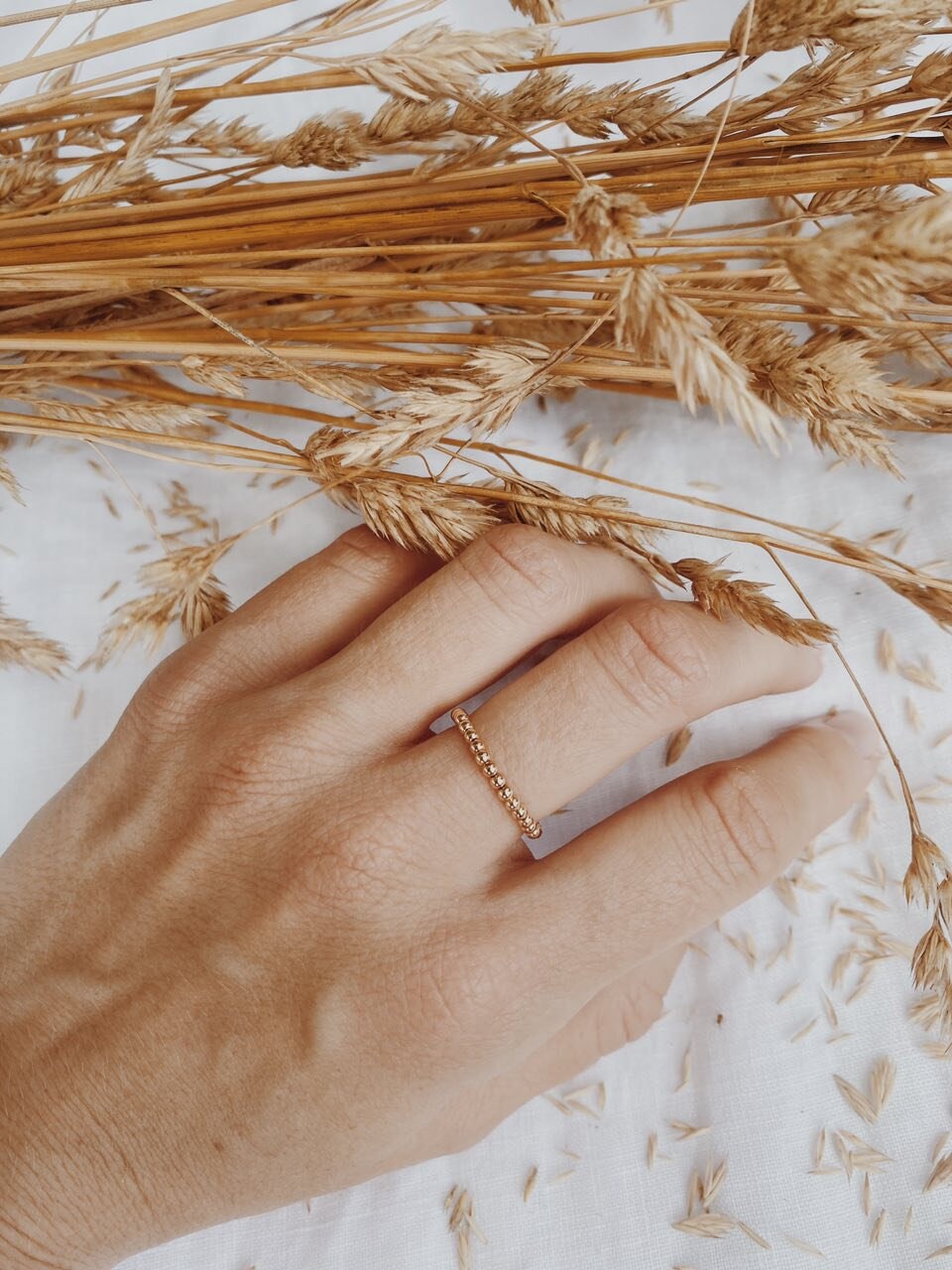 Delicate 14k Gold filled ring Minimalist elastic adjustable | Etsy