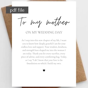 Regalo de la madre de la novia de la hija, Regalo de boda para invitados, Regalo de boda para padres