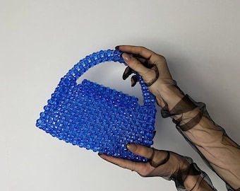Designer indigo bag, Crystal custom tote designer bag, Grandmother Nonna retirement gift, Mother&#39;s day gift  Step mom gift, Personalized bag