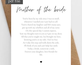 Mother of the bride gift from daughter, Wedding gift for guests, Wedding gift parrents