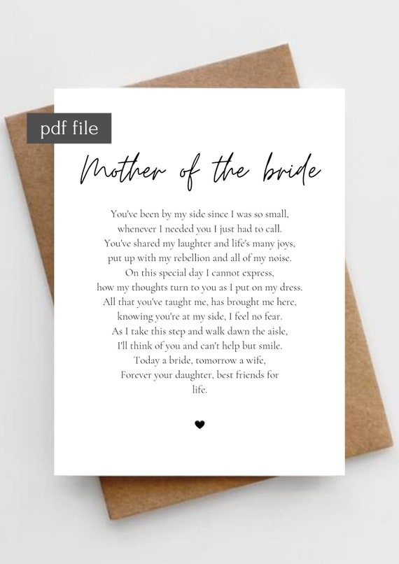 Mother of the bride gift from daughter, Wedding gift for guests, Wedding gift parrents