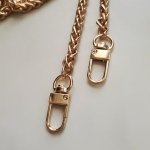 Correa de bolso de cadena de oro de lujo, correa de bolso ajustable del cuerpo cruzado, correa de bolso con cuentas