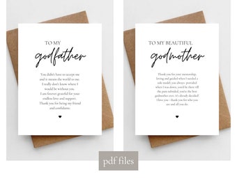 Godmother gift baptism invitation,Godmother proposal will you be my godmother,Godparent gift from godchild, Godfather gift greeiting card