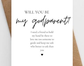 Godmother gift baptism invitation,Godmother proposal will you be my godmother,Godparent gift from godchild, Godfather gift greeiting card