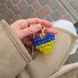 Cute kawaii carabiner keychain  Ukraine sellers/shops Ukraine flag/pin/patch Sympathy grief  gift