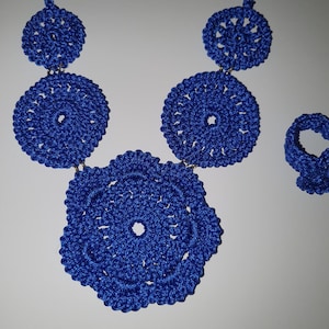 Blue crochet set with polypropylene thread