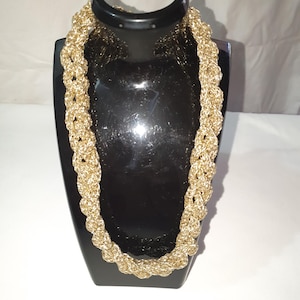 crochet necklaces with silver/gold plated polypropylene or cotton thread