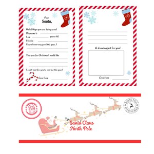 "Brief an den Weihnachtsmann, ""Kids Wish List"" Brief an den Weihnachtsmann mit Umschlag."