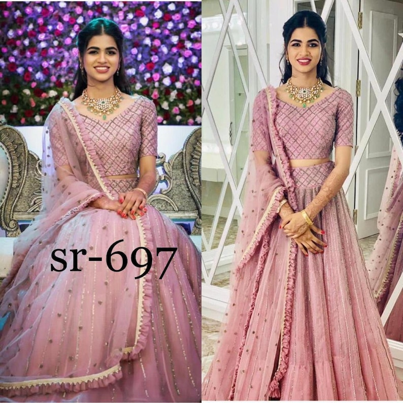 New Indian Outfit Clothing Lehenga Choli Party Wedding Wear Dewali Christmas Gift For Women With Dupatta