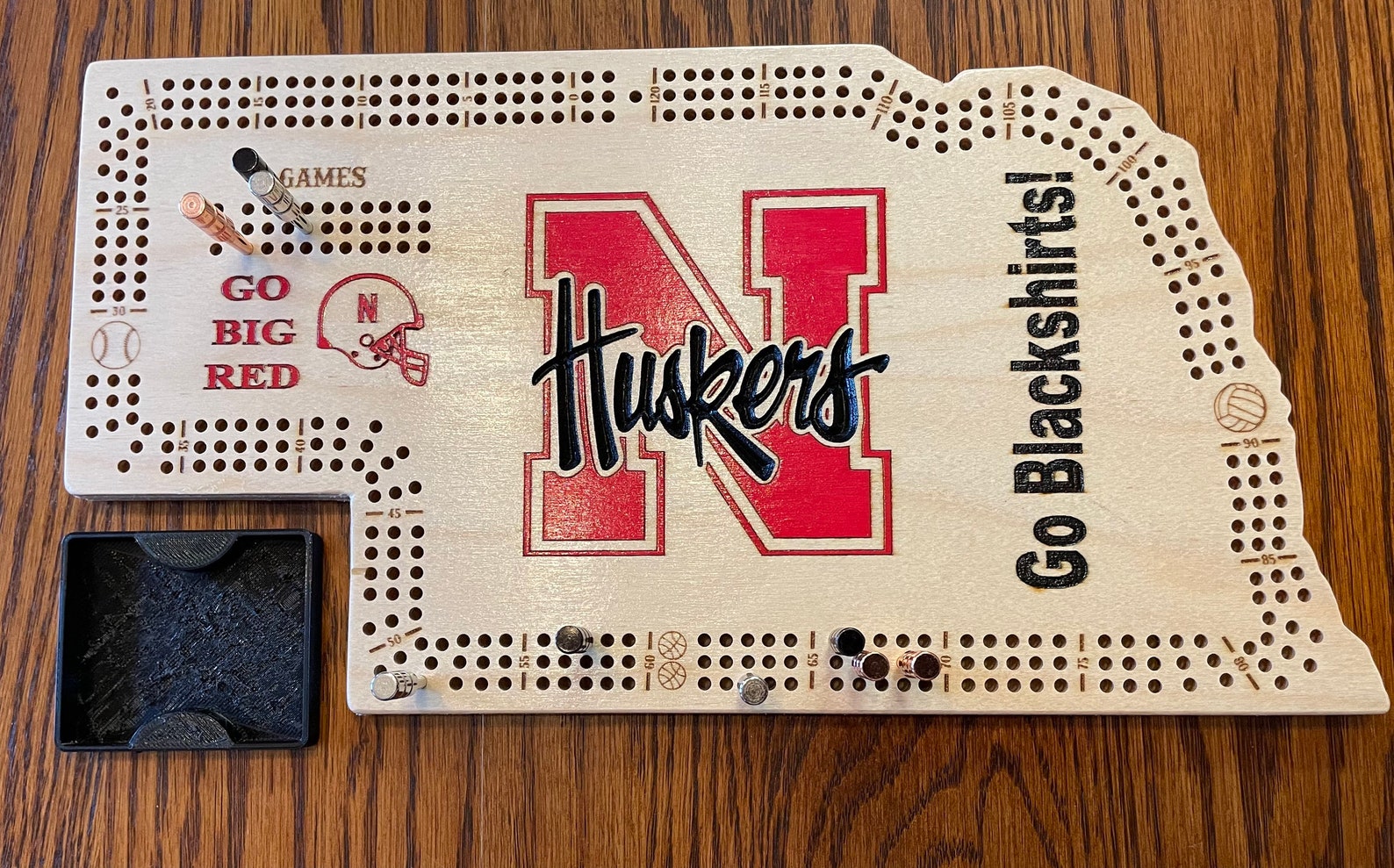Nebraska Huskers Cribbage Board Collectors Edition. With Metal Etsy