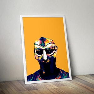 MF Doom - Hip Hop Art - Special Edition Print - Wall Art Poster - Black Art - Pop Art Print - Free Shipping
