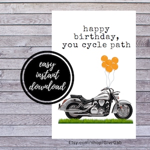 Carte d'anniversaire de motard - drôle - moto - vélo - Harley - cavalier - humour - ami - collègue - petit ami - conjoint