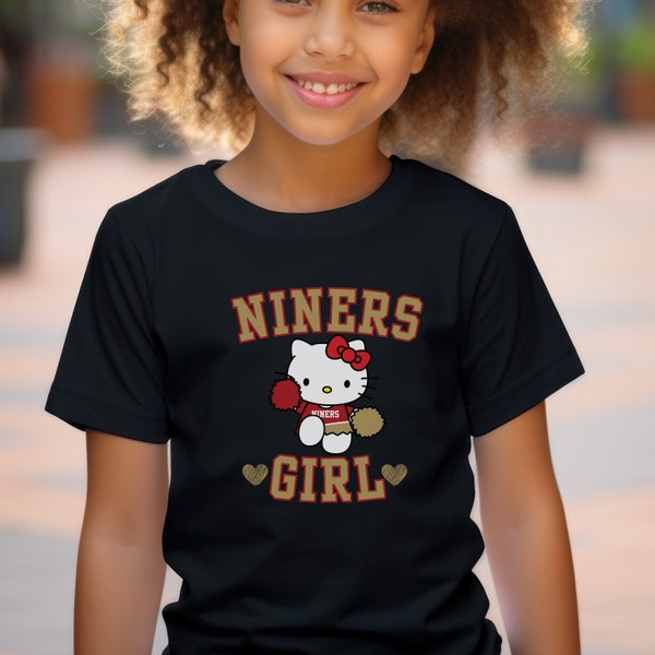 Baby, Toddler, & Kids San Francisco football HK Kitty Cheerleader Girl shirt, - A perfect match with mom on game day!